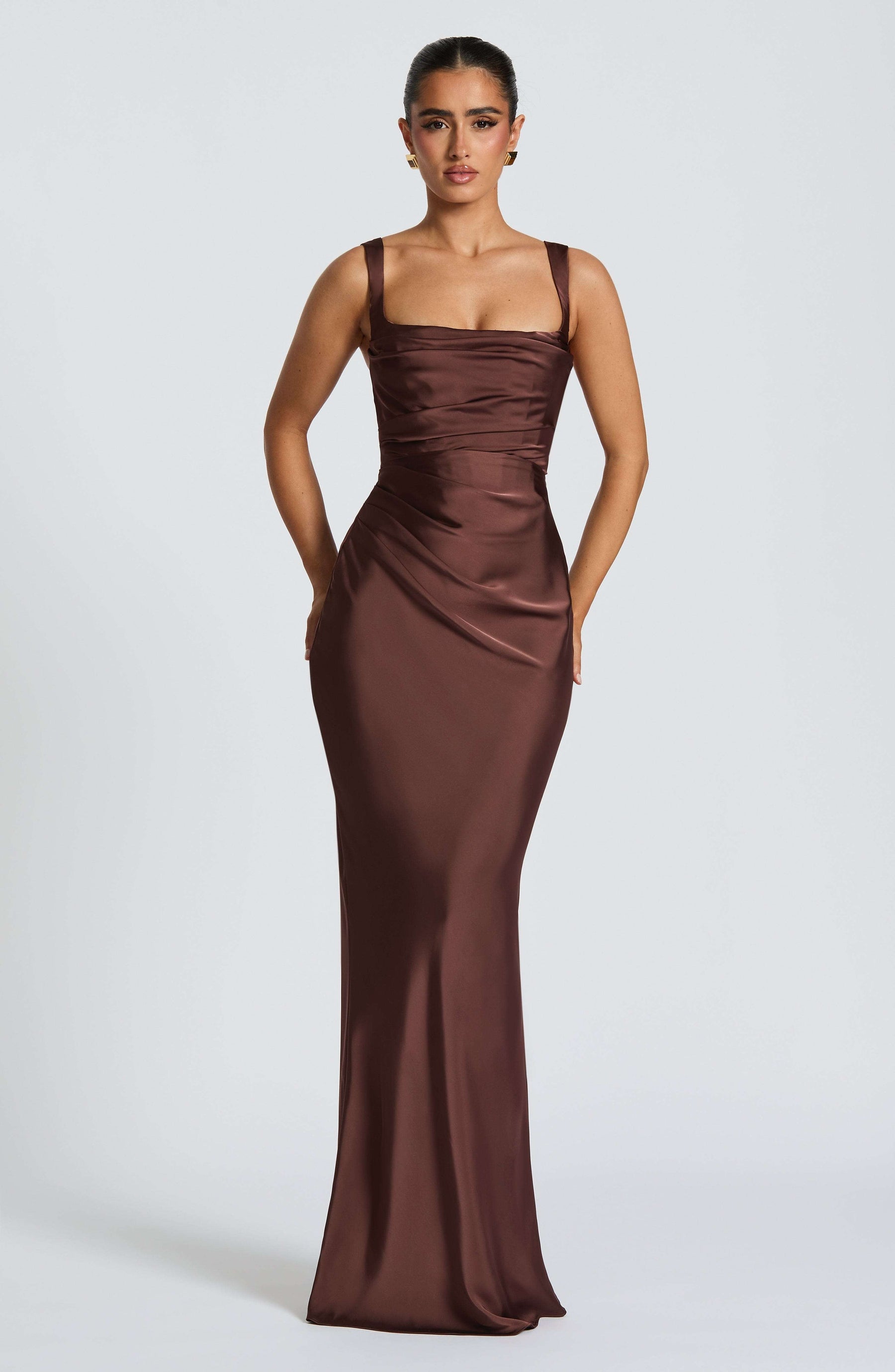 Calanthe Maxi Dress - Plum Brown M.T