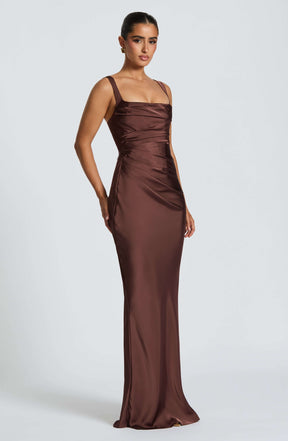 Calanthe Maxi Dress - Plum Brown M.T