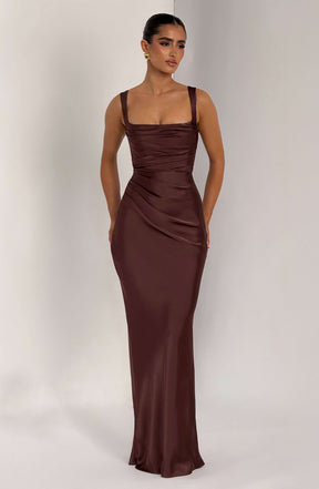 Calanthe Maxi Dress - Plum Brown M.T
