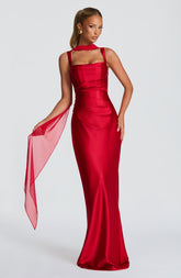 Calanthe Maxi Dress - Red M.T