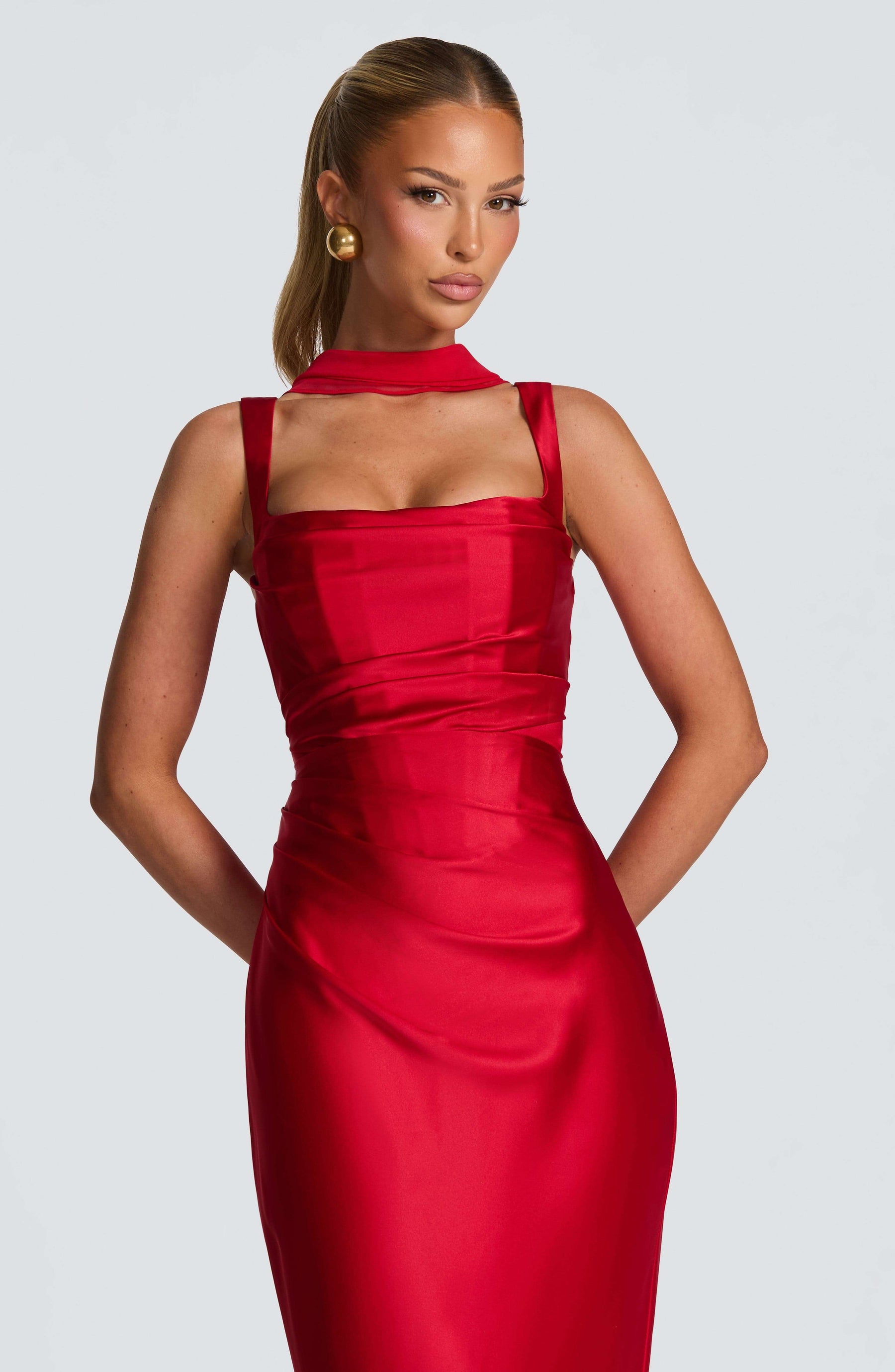 Calanthe Maxi Dress - Red M.T