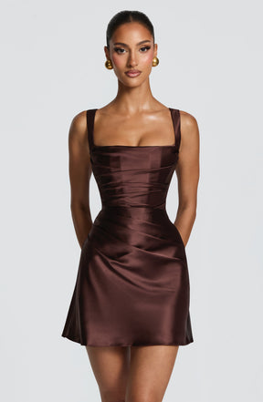 Calanthe Mini Dress - Plum Brown M.T