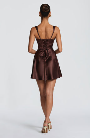 Calanthe Mini Dress - Plum Brown M.T