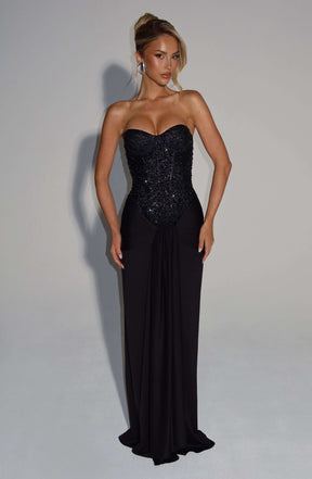 Carina Maxi Dress - Black Ryvelle
