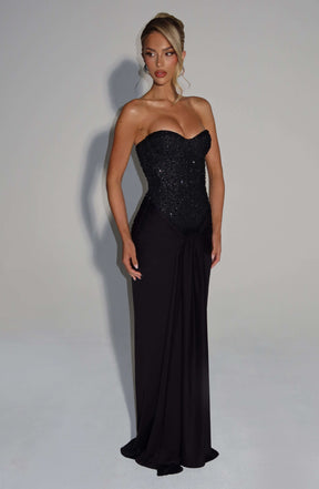 Carina Maxi Dress - Black Ryvelle