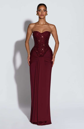 Carina Maxi Dress - Burgundy Ryvelle