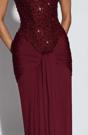 Carina Maxi Dress - Burgundy Ryvelle