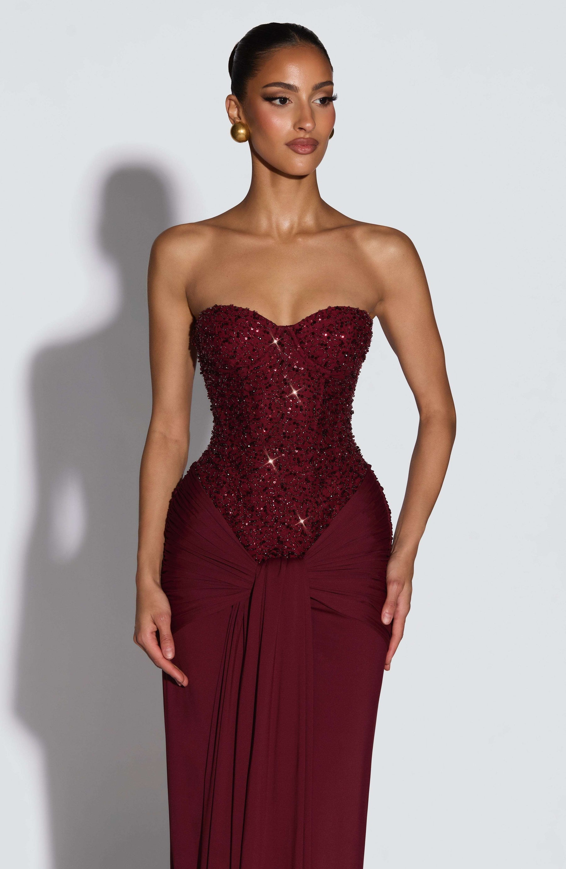 Carina Maxi Dress - Burgundy Ryvelle
