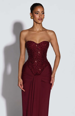Carina Maxi Dress - Burgundy Ryvelle