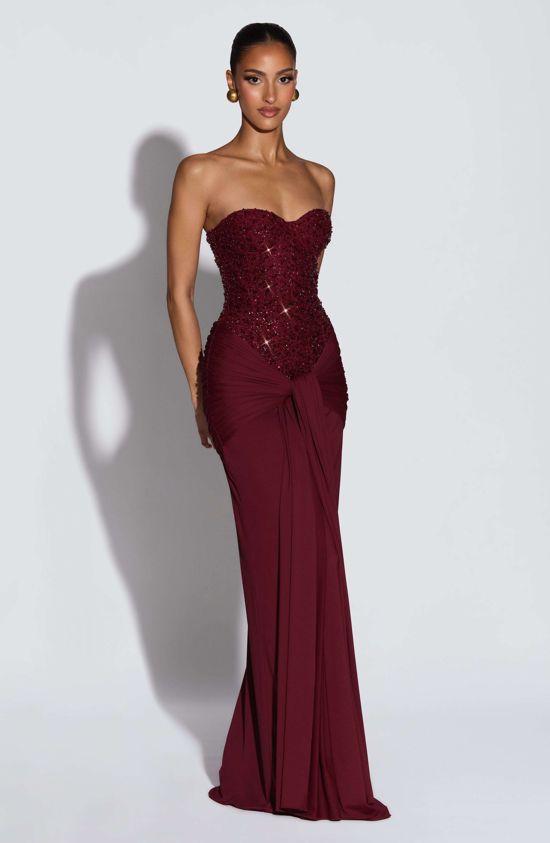 Carina Maxi Dress - Burgundy Ryvelle