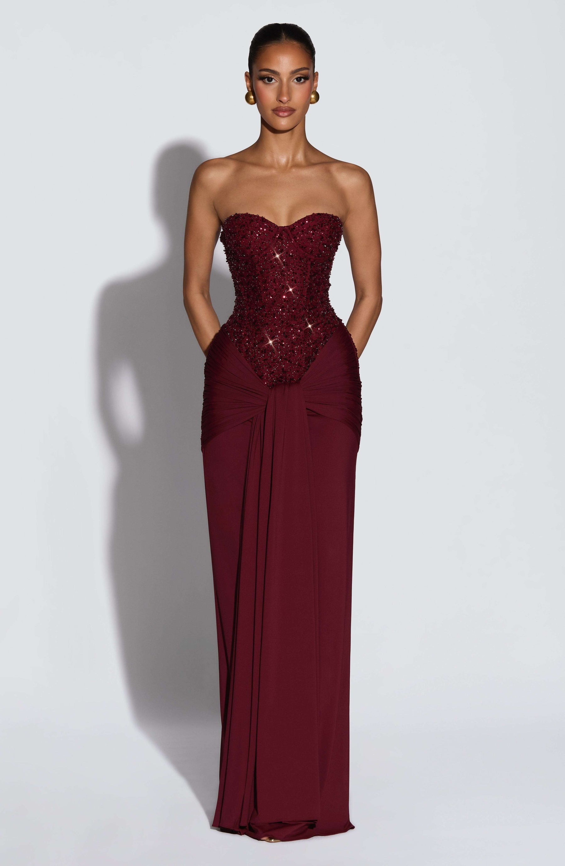 Carina Maxi Dress - Burgundy Ryvelle