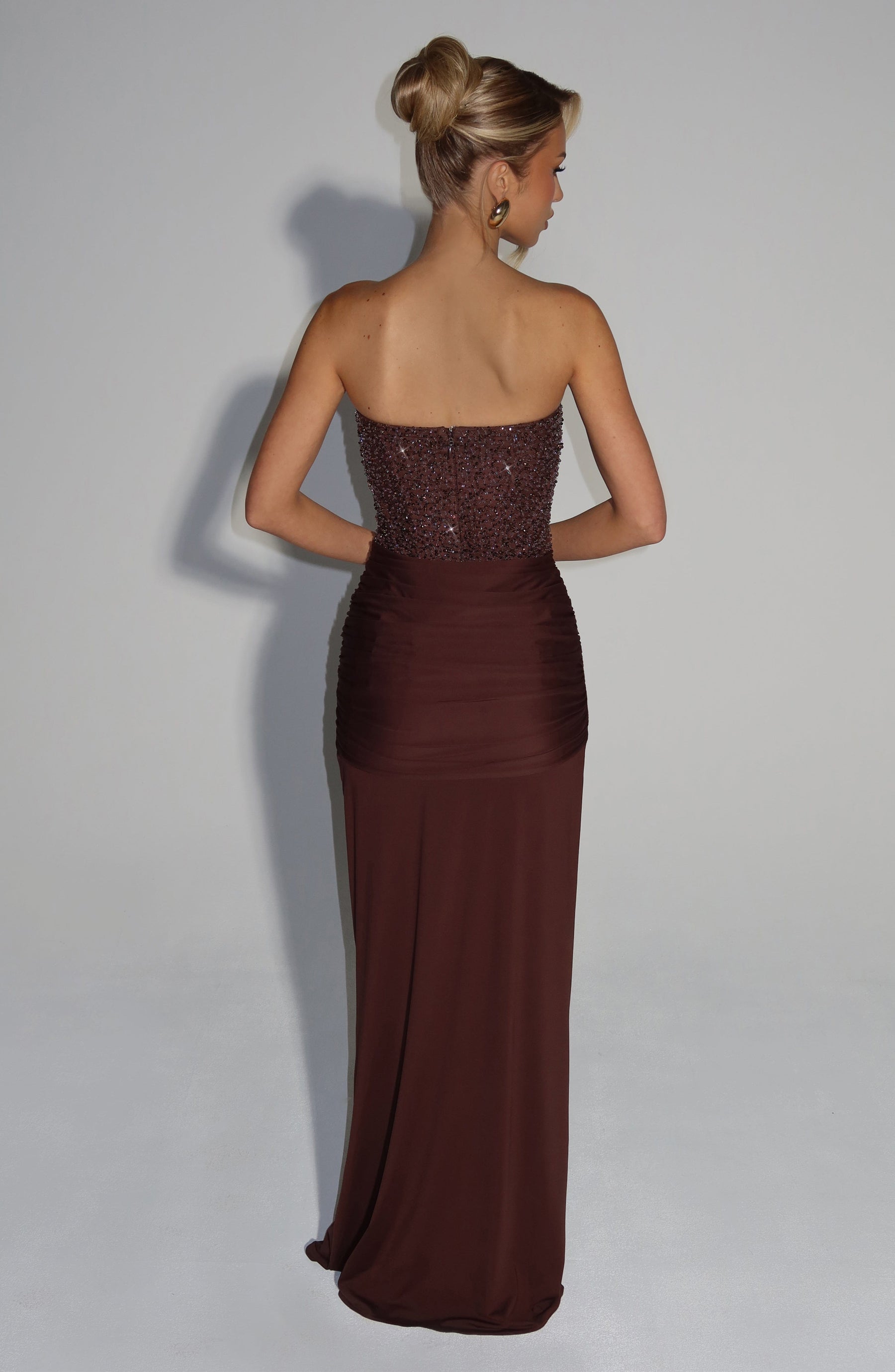 Maxikleid Carina – Pflaumenbraun