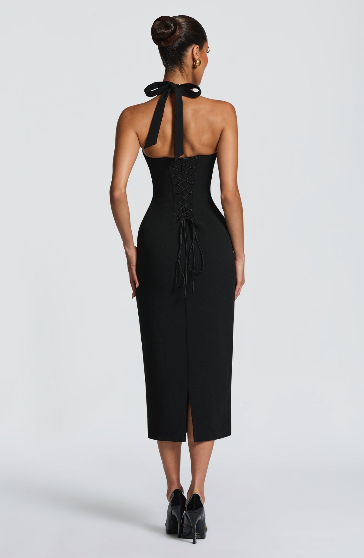 Cassia Midi Dress - Black Ryvelle