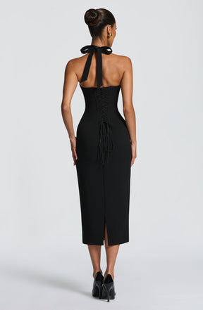 Cassia Midi Dress - Black Ryvelle