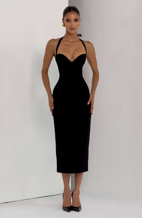 Cassia Midi Dress - Black Ryvelle