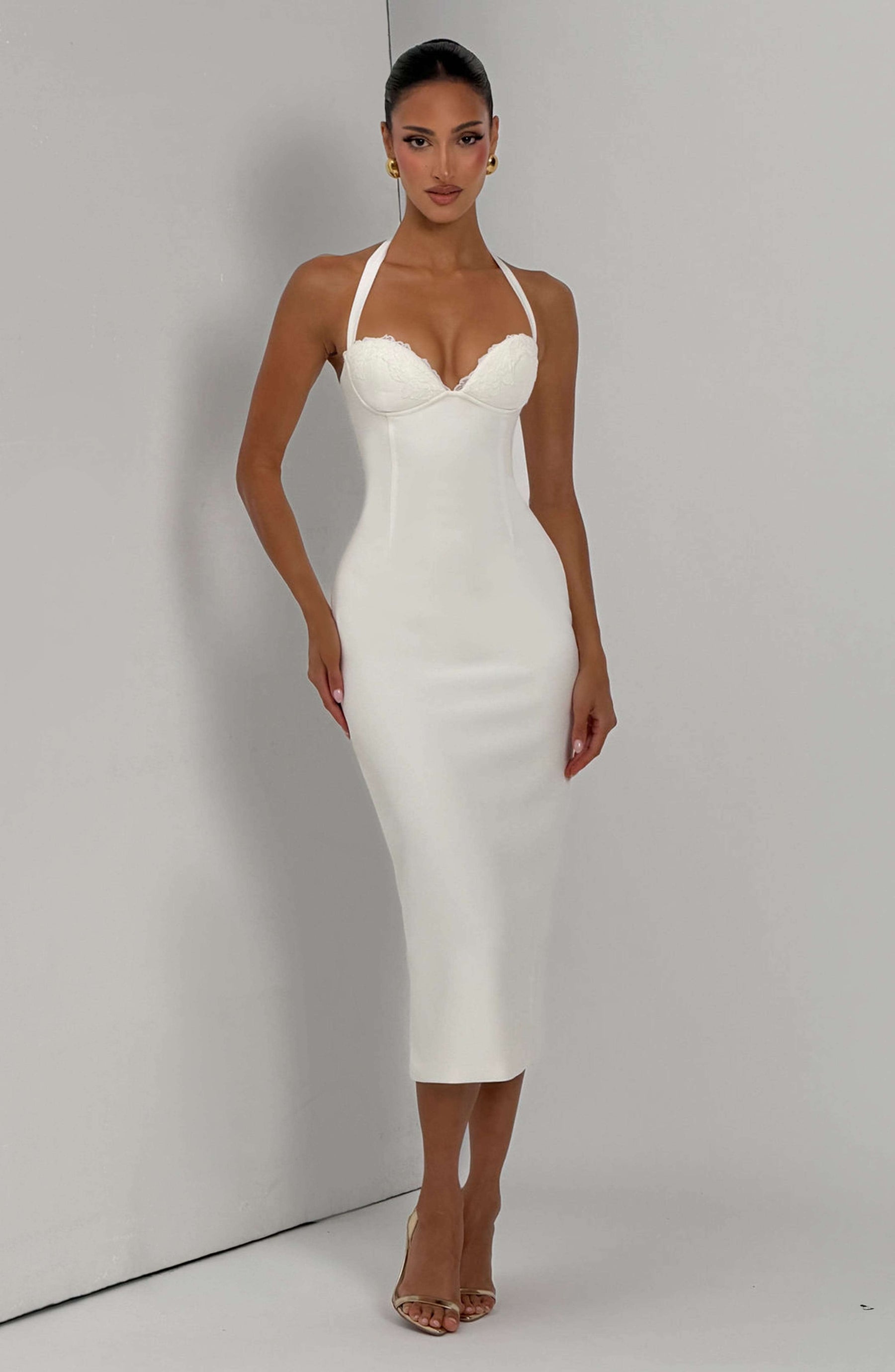 Cassia Midi Dress - Ivory Ryvelle