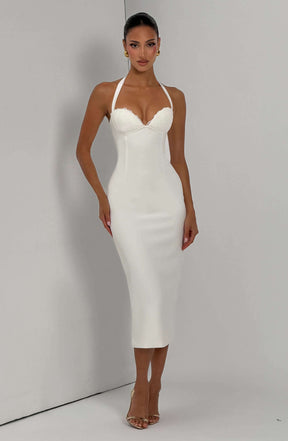 Cassia Midi Dress - Ivory Ryvelle