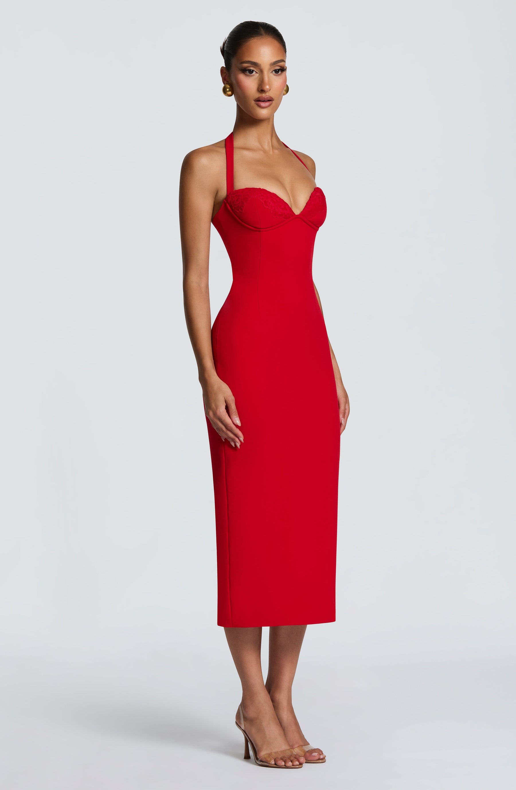 Cassia Midi Dress - Red Ryvelle