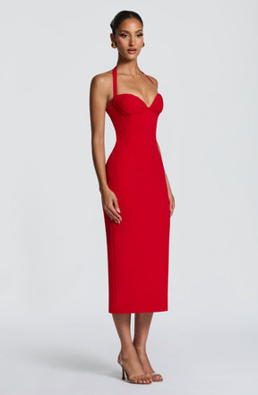 Cassia Midi Dress - Red Ryvelle