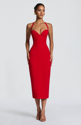 Cassia Midi Dress - Red Ryvelle
