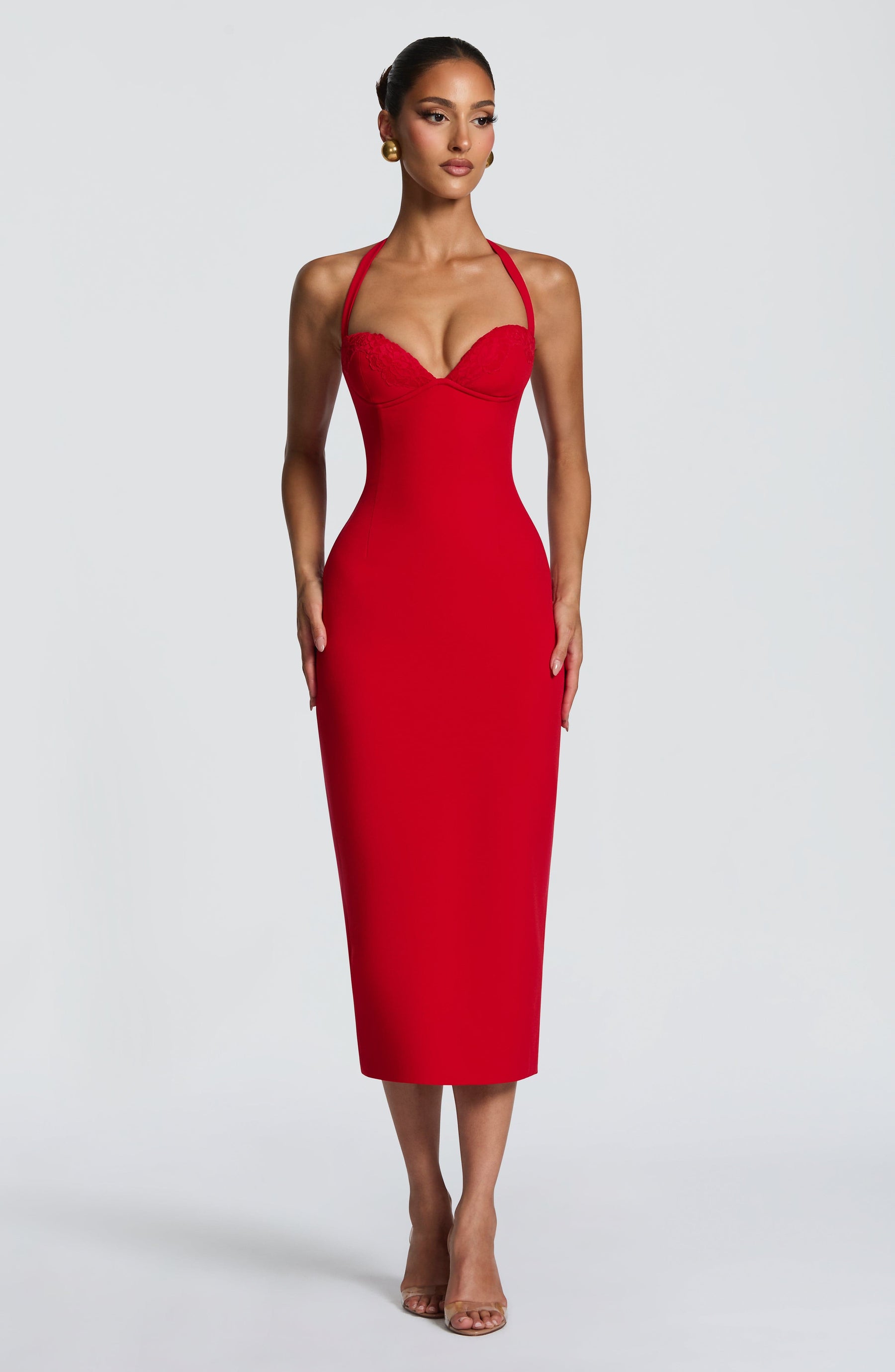 Cassia Midi Dress - Red Ryvelle