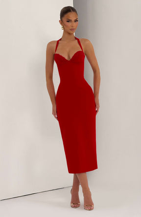 Cassia Midi Dress - Red Ryvelle