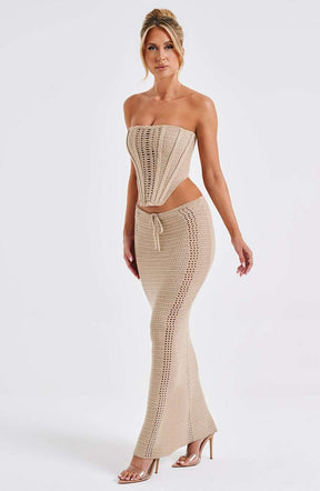 Chayenne Maxi Skirt - Beige Ryvelle