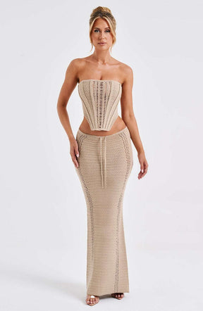 Chayenne Maxi Skirt - Beige Ryvelle