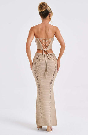 Chayenne Maxi Skirt - Beige Ryvelle