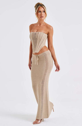 Chayenne Maxi Skirt - Beige Ryvelle