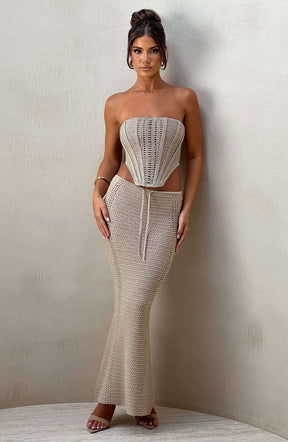 Chayenne Maxi Skirt - Beige Ryvelle