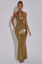 Chrishelle Maxi Dress - Gold Ryvelle