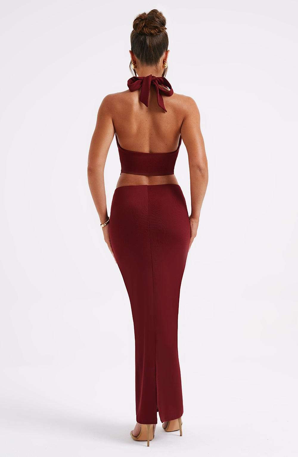 Chrishelle Maxi Skirt - Burgundy Ryvelle
