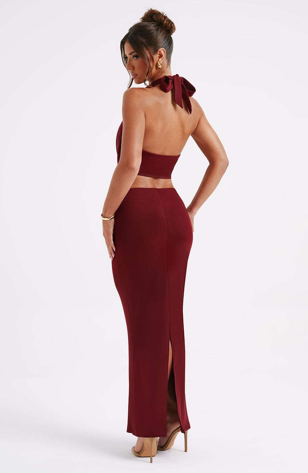 Chrishelle Maxi Skirt - Burgundy Ryvelle
