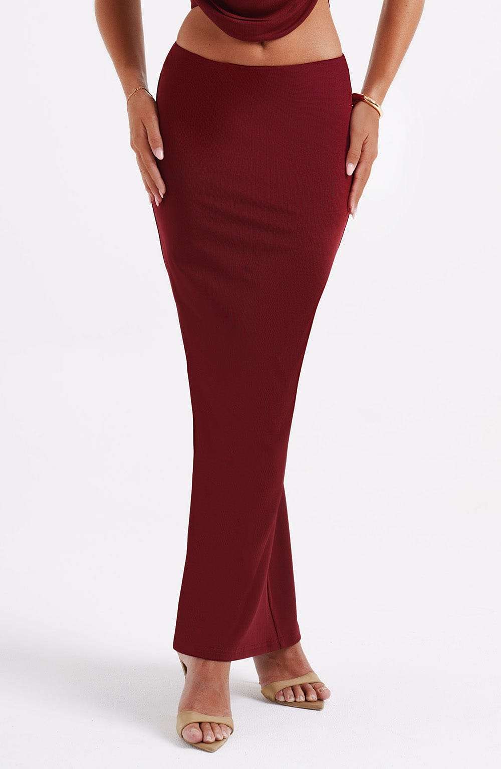 Chrishelle Maxi Skirt - Burgundy Ryvelle
