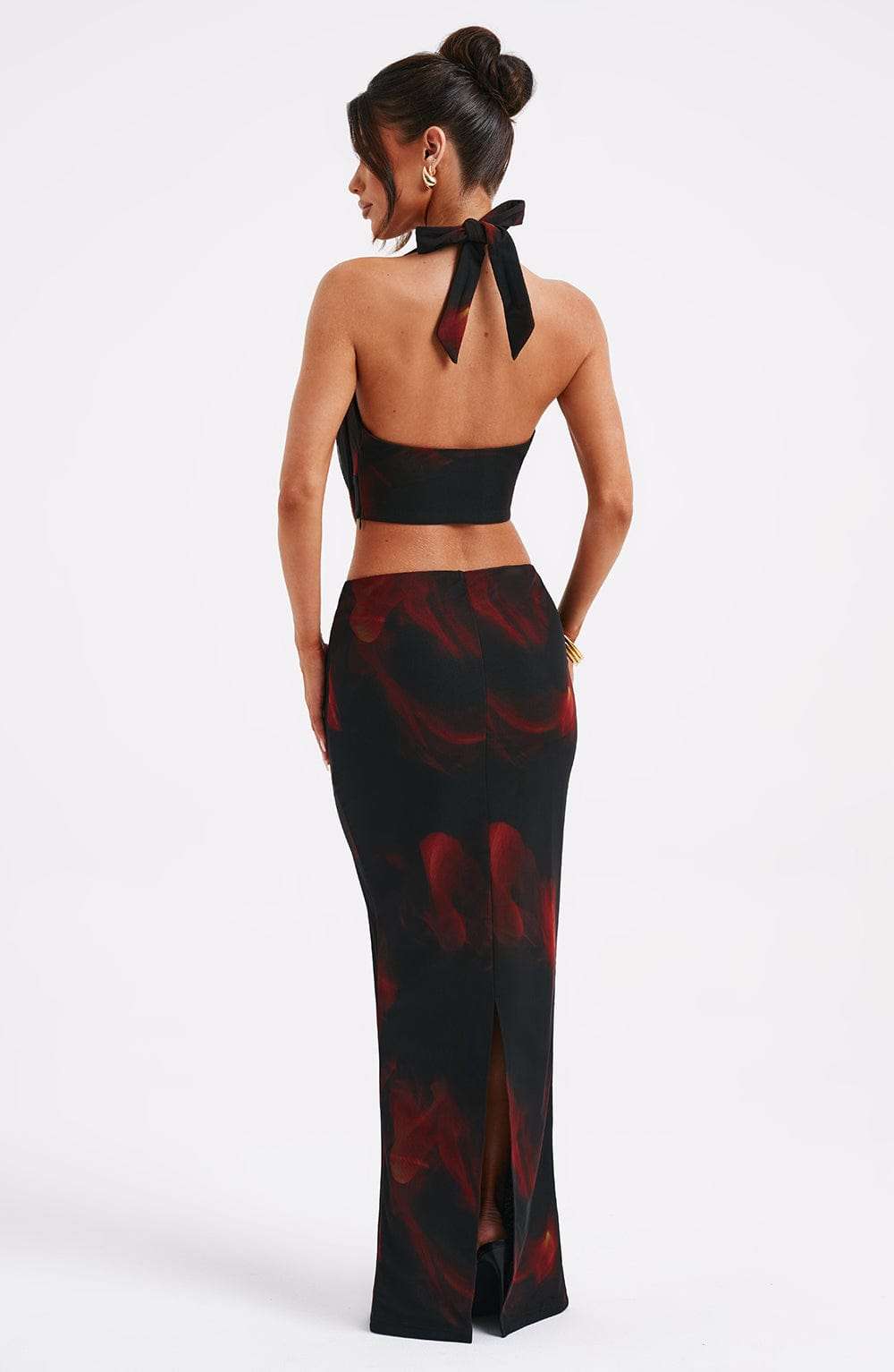 Chrishelle Maxi Skirt - Fire Print Ryvelle