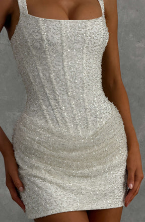 Christabel Mini Dress - Ivory Sparkle Ryvelle