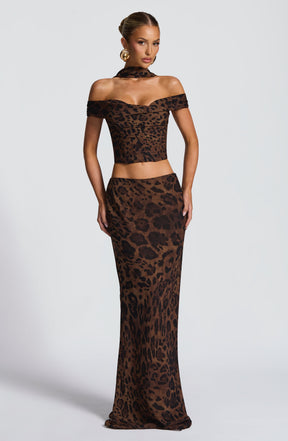 Chrysoula Maxi Skirt - Leopard Print Ryvelle