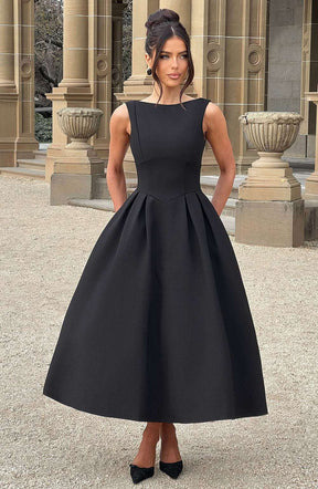 Clarabella Midi Dress - Black Ryvelle