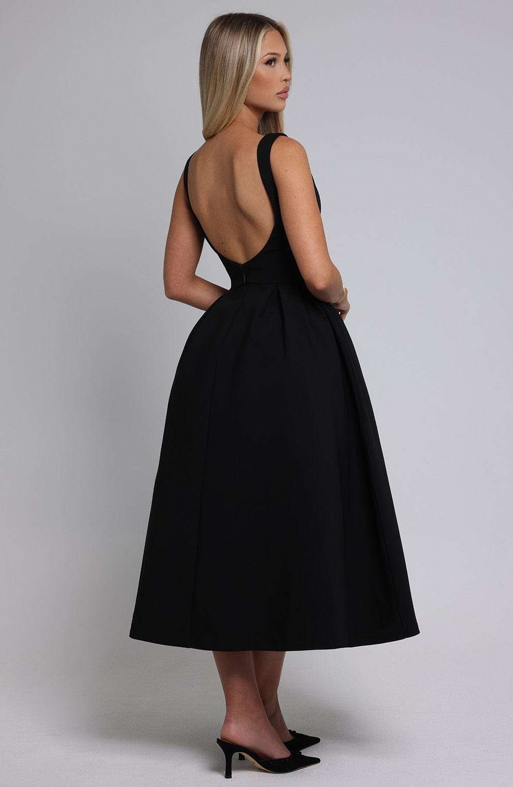 Clarabella Midi Dress - Black Ryvelle
