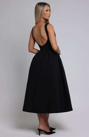 Clarabella Midi Dress - Black Ryvelle