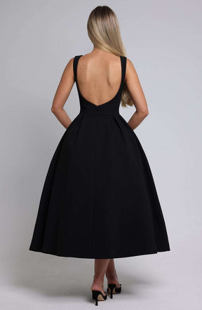 Clarabella Midi Dress - Black Ryvelle