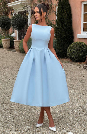Clarabella Midi Dress - Blue Ryvelle