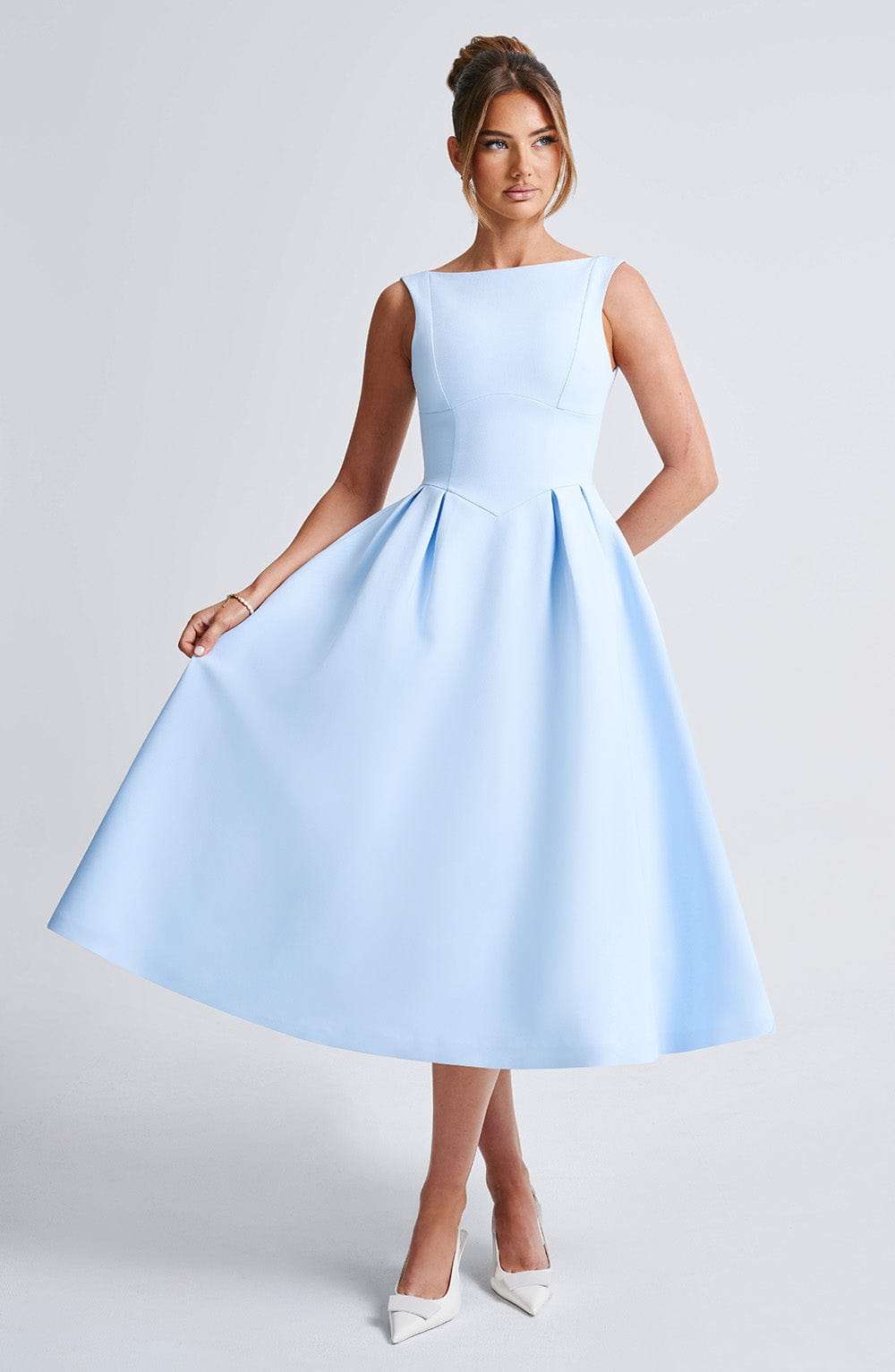 Clarabella Midi Dress - Blue Ryvelle
