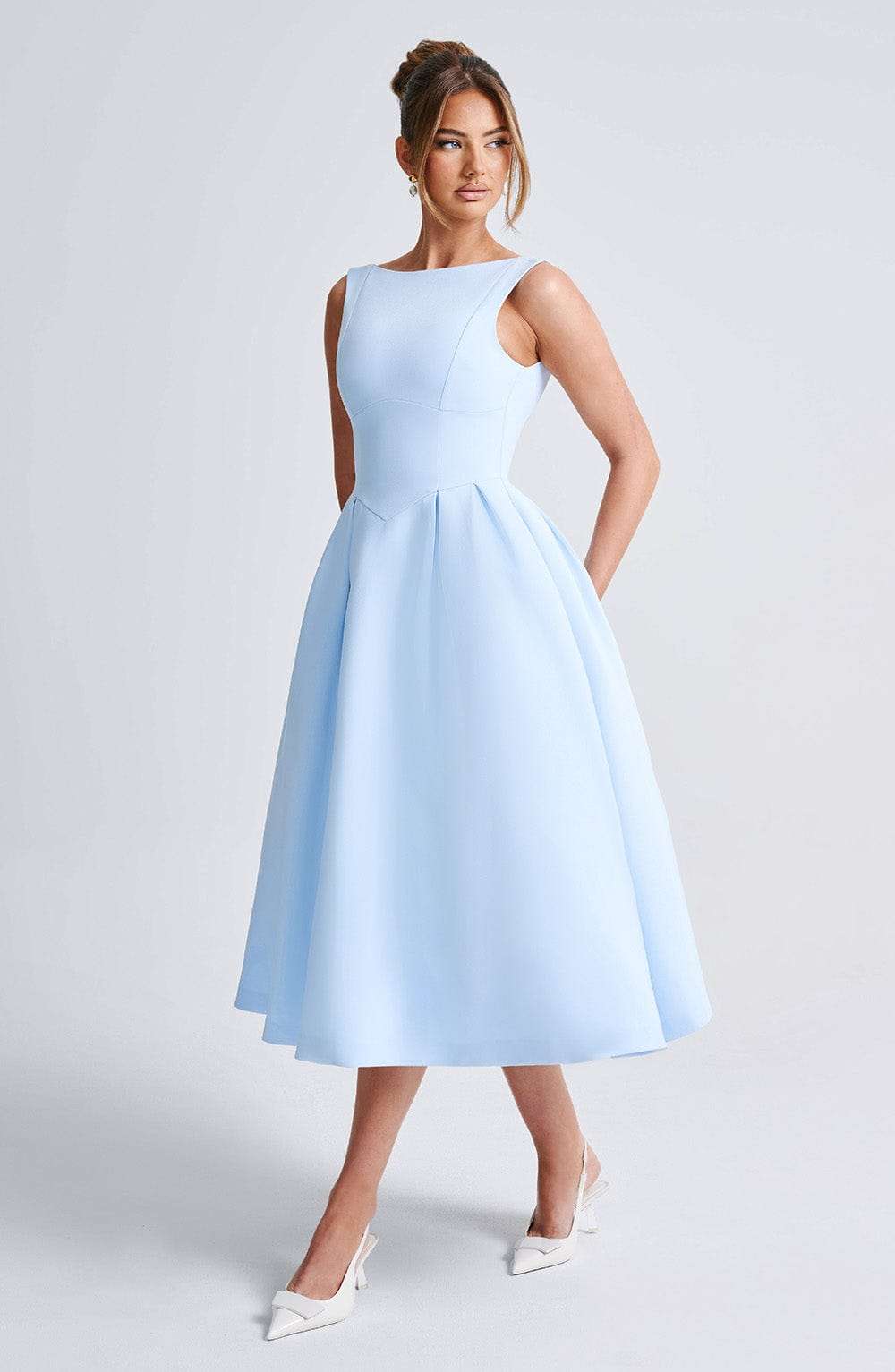 Clarabella Midi Dress - Blue Ryvelle