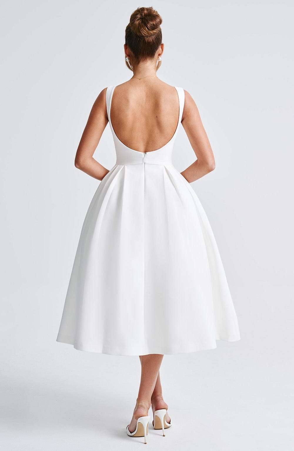 Clarabella Midi Dress - Ivory Ryvelle