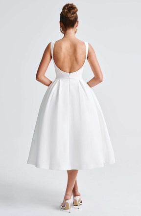 Clarabella Midi Dress - Ivory Ryvelle