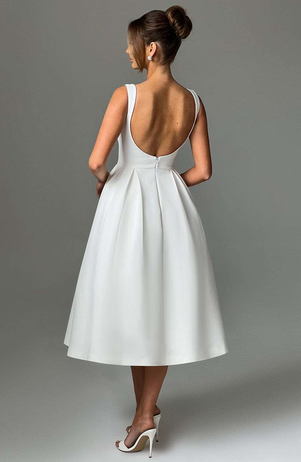 Clarabella Midi Dress - Ivory Ryvelle