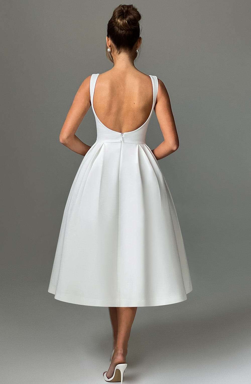 Clarabella Midi Dress - Ivory Ryvelle