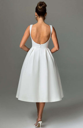 Clarabella Midi Dress - Ivory Ryvelle